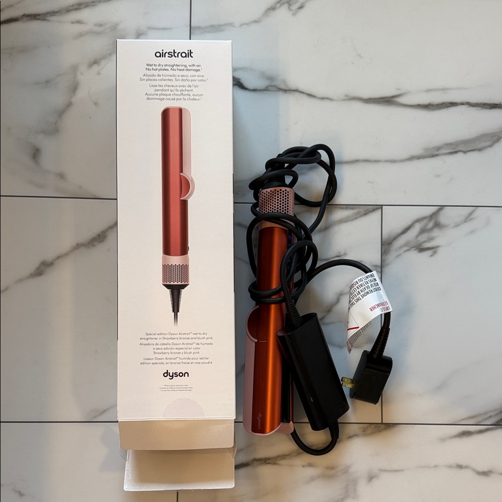 Dyson Airstrait Hair Tool in Coral Pink with Box